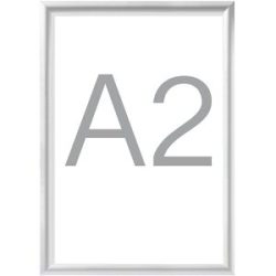 kaiserkraft Design-Klapprahmen, Aluminiumprofil, silber eloxiert, VE 2 Stk, DIN A2, HxB 625 x 451 mm