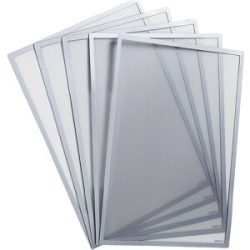 kaiserkraft Dokumententasche, magnetisch, Rahmen silber, für DIN A3, VE 5 Stk