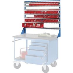 Schienenaufbau für Montagewagen, mit 7 Schienen, LxB 1170 x 1042 mm eurokraft pro
