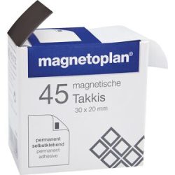 Klebe-Ecken, magnetisch, LxB 30 x 20 mm, im Spender, VE 450 Stk magnetoplan