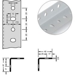Stahl-Winkelprofil für Baukastensystem, 42 x 42 x 2 mm, Länge 2 m, lichtgrau, VE 10 Stk hofe