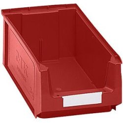 Sichtlagerkasten aus Polyethylen, LxBxH 350 x 210 x 140 mm, rot, VE 14 Stk mauser