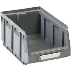kaiserkraft Sichtlagerkasten aus Polyethylen, LxBxH 165 x 105 x 82 mm, grau, VE 48 Stk