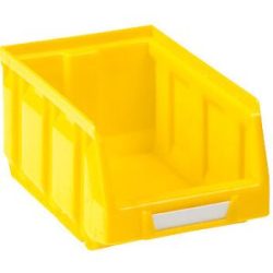kaiserkraft Sichtlagerkasten aus Polyethylen, LxBxH 165 x 105 x 82 mm, gelb, VE 48 Stk