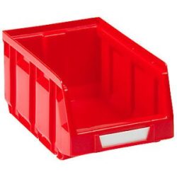 kaiserkraft Sichtlagerkasten aus Polyethylen, LxBxH 165 x 105 x 82 mm, rot, VE 48 Stk