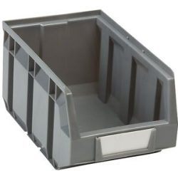 kaiserkraft Sichtlagerkasten aus Polyethylen, LxBxH 234 x 144 x 123 mm, grau, VE 38 Stk