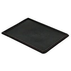 kaiserkraft Auflagedeckel für Stapelbehälter, VE 4 Stück, LxB 400 x 300 mm, schwarz