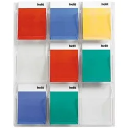 Wanddisplay, Fächeranzahl x Format 9 x DIN A4, HxBxT 937 x 762 x 51 mm helit