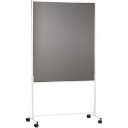 kaiserkraft Moderationswand, fahrbar, Textilbezug, grau, HxBxT 1800 x 1000 x 500 mm, einteilig