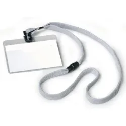 Namensschild mit Textilband, mit Klemme, HxB 60 x 90 mm, grau, VE 40 Stk DURABLE