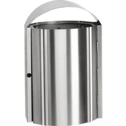 Edelstahl-Abfallsammler, Außenbereich, Volumen 50 l, HxBxT 970 x 480 x 350 mm, Wandmontage VAR