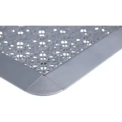 Kunststoff-Bodenfliese Yoga Easy Event, Belastbarkeit 220 t/m², LxB 55 x 55 mm, grau, Ecken, VE 4 Stk Miltex