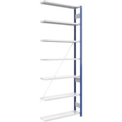 Steckregal, Bauart leicht, einseitig, HxBxT 3000 x 1000 x 300 mm, blau/grau, Anbauregal eurokraft pro