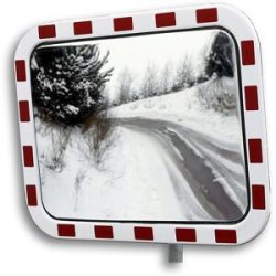 Verkehrsspiegel Edelstahl, mit eisfreier Oberfläche, Spiegelmaße BxH 800 x 600 mm Dan-MIRROR