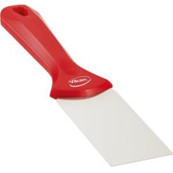 Handschaber mit Edelstahlblatt, Breite 50 mm, VE 10 Stk, rot Vikan