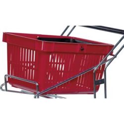 Korb für Einkaufswagen, Volumen 27 l, rot Kongamek