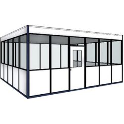 kaiserkraft Hallenbüro, 4-seitig, zur freien Aufstellung, Außenbreite 3100 mm, Außenlänge 6100 mm