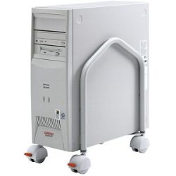 CPU-Ständer, rollbar, HxT 400 x 330 mm, Aufbau mit oder ohne Schrägstellung, lichtgrau RAL 7035 Twinco