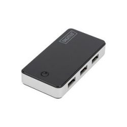Digitus DA-70231 USB-Hub 4 Port USB-A USB 3.0 5 GBit/s Schwarz, Silber DA-70231