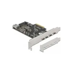 Delock PCI Express x4 Karte zu 4 x USB Type-C + 1 x USB Typ-A - SuperSpeed USB 10 Gbps - Low Profile Formfaktor, USB-Controller