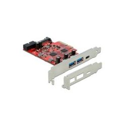 Delock PCIe x4 > 1x USB 3.2 Gen 2 USB-C,+ 2xUSB-A, 1x intern USB 3.2 Gen 1, Schnittstellenkarte