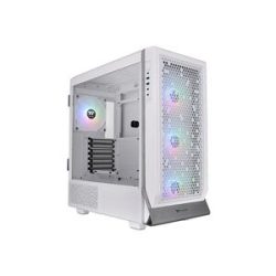 Thermaltake CA-1X5-00M6WN-00 Midi-Tower Gaming-Gehäuse Weiß 4 Vorinstallierte LED Lüfter, Seitenfenster