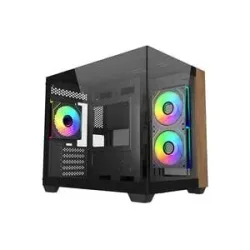 Cooler Master Elite 481 Mini-Tower PC-Gehäuse Schwarz 3 Vorinstallierte LED Lüfter, Seitenfenster