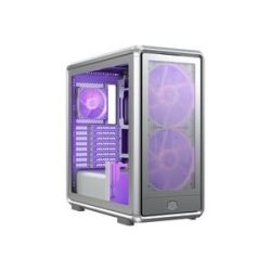 Cooler Master MasterFrame 600 Mesh Si Midi-Tower PC-Gehäuse Silber 3 Vorinstallierte LED Lüfter, Seitenfenster,