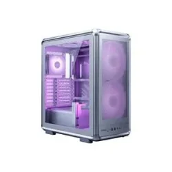 Cooler Master MasterFrame 500 Mesh AR Midi-Tower PC-Gehäuse Silber 3 Vorinstallierte LED Lüfter, Seitenfenster,