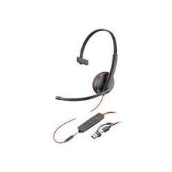 HP Poly Blackwire 3215 Monaural USB-C-Headset + 3,5 mm-Stecker + USB-C/A-Adapter