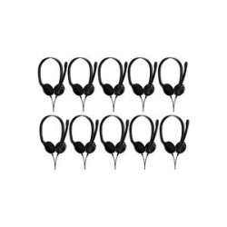 Stereo-Headset EPOS EDU 10, binaural, schnurgebunden, 3,5 mm Klinkenstecker, Geräuschunterdrückung, Plug-and-Play, 10 Stück, schwarz