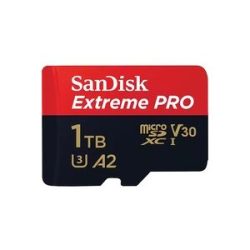 SanDisk - Ext PRO microSDXC +SDAdapt /s (microSDXC, 1000 GB, U3, UHS-I), Rot Bunt, 1 TB