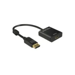 Delock DisplayPort / HDMI Adapterkabel DisplayPort Stecker, HDMI-A Buchse 0.20 m Schwarz 62607 vergoldete Steckkontakte