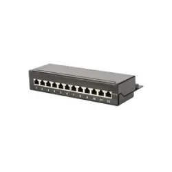 Digitus DN-91612SD-EA 12 Port Netzwerk-Patchbox CAT 6a 1 HE Schwarz (RAL 9005) Bestückt