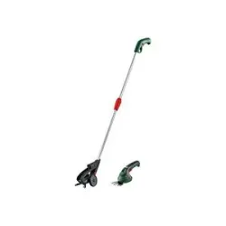 Bosch Home and Garden 0600833109 Isio Akku Grasschere, Teleskopstiel inkl. Akku, inkl. Ladegerät, mit Verlängerung,