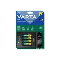 VARTA Batterieladegerät Ultra Fast und 4 wiederaufladbare AA-Batterien