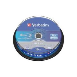 VERBATIM BD-R Spindle whi./blue 50GB 43746 6x DL Scratchgrd+ 10 Pcs