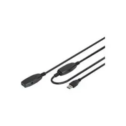 Digitus USB-Kabel USB 3.2 Gen1 USB-A Stecker, USB-A Buchse 10.00 m Schwarz Geschirmt, doppelt geschirmt DA-73105
