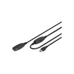 Digitus USB-Kabel USB 3.2 Gen1 USB-A Stecker, USB-A Buchse 20.00 m Schwarz Geschirmt, doppelt geschirmt DA-73107