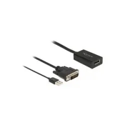 DeLock - Adapter DVI-D - DisplayPort, Schwarz, One Size
