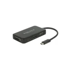DeLock - multiadapter usb-c - dp/dvi-d/hdmi/vga, Schwarz