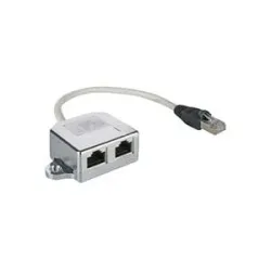 Goobay RJ45 Netzwerk Y-Adapter CAT 5 [1x RJ45-Stecker - 2x RJ45-Buchse] 0 mm Metallic-Silber