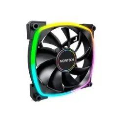 MONTECH Montech AX140 PWM ARGB Lüfter - 140mm, schwarz PC-Gehäuse-Lüfter Schwarz (B x H x T) 140 x 140 x 25 mm inkl.