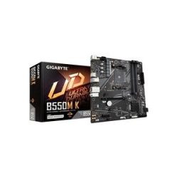 Gigabyte - B550M K Mainboard – AMD Ryzen 5000 CPUs, bis zu 4733 MHz DDR4, 1xPCIe 4.0 + 1xPCIe 3.0 M.2, 1GbE LAN, USB 3.2 Gen 1, Braun