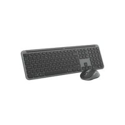 Tastatur-Maus-Set Logitech Signature Combo MK950 for Business, kabellos, QWERTZ, Handballenauflage, Maus für Rechtshänder, 2 Verbindungsmodi, graphit