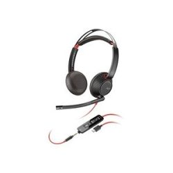 HP Poly Headset Blackwire C5220 Stereo USB- On Ear Headset Stereo Schwarz Noise Cancelling Computer