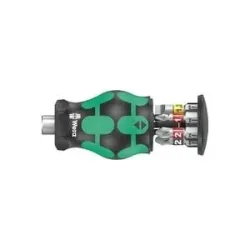 Wera Kraftform Kompakt Stubby Magazin 2 05008874001 Bit-Set Schlitz, Kreuzschlitz Pozidriv, Kreuzschlitz Phillips inkl.