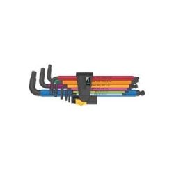 Wera 950/9 Hex-Plus Multicolour Imperial 2 Innen-Sechskant Winkelschraubendreher-Set 1/4 Zoll, 3/16 Zoll, 1/8 Zoll, 5/64