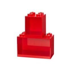 LEGO -  2er-Set Wandregale 4 + 8 Blöcke - Rot
