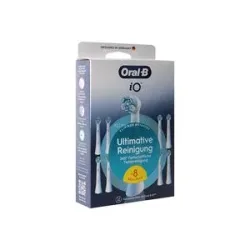 Oral-B iO Ultimative Reinigung 8er Billboard Aufsteckbürsten – Ersatzbürste/Zahnpflege Zubehör – weiss